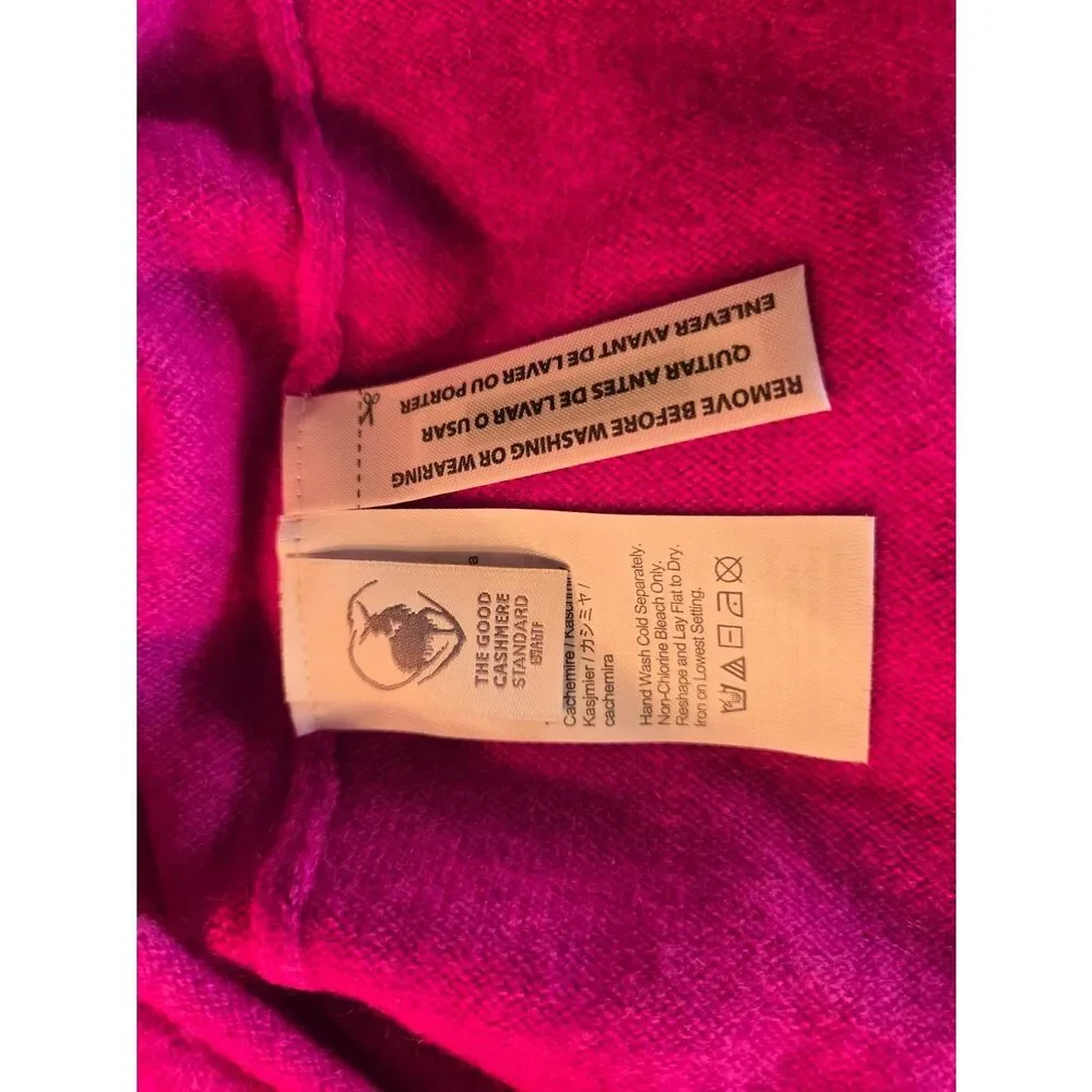 J. Crew Cashmere Short-Sleeve Crewneck Sweater - Fuchsia